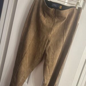 Ralph Lauren Ladies POLO Blue Label Suede Tan Skinny Pant